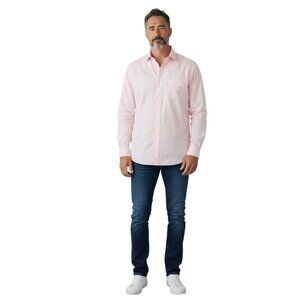 Oak Hill Mens Classic Fit Non Iron Button Down Shirt~Size 18 35/36~Pink L3 34